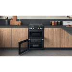 Hotpoint HDM67G0C2CB/UK cooker Freestanding cooker Gas Black A+