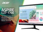 Acer Aspire C27-1700 27 All-In-One PC - Intel® Core™ i5 - 8 GB DDR4-SDRAM - 512 GB SSD - Windows 11 Home- Black