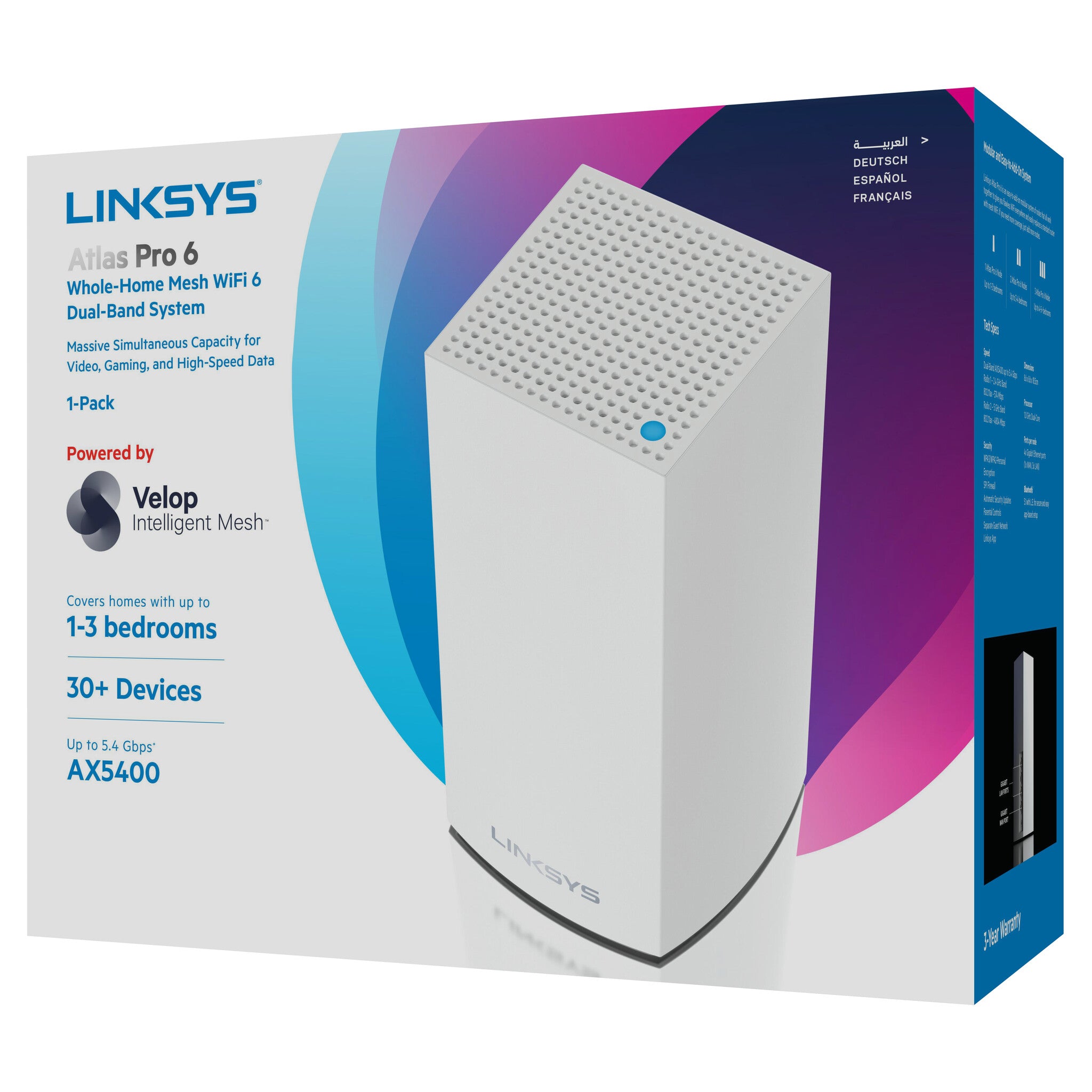 2 Pack Linksys Velop Atlas Pro 6 AX5400 Dual-Band buy Mesh WiFi 6 Routers