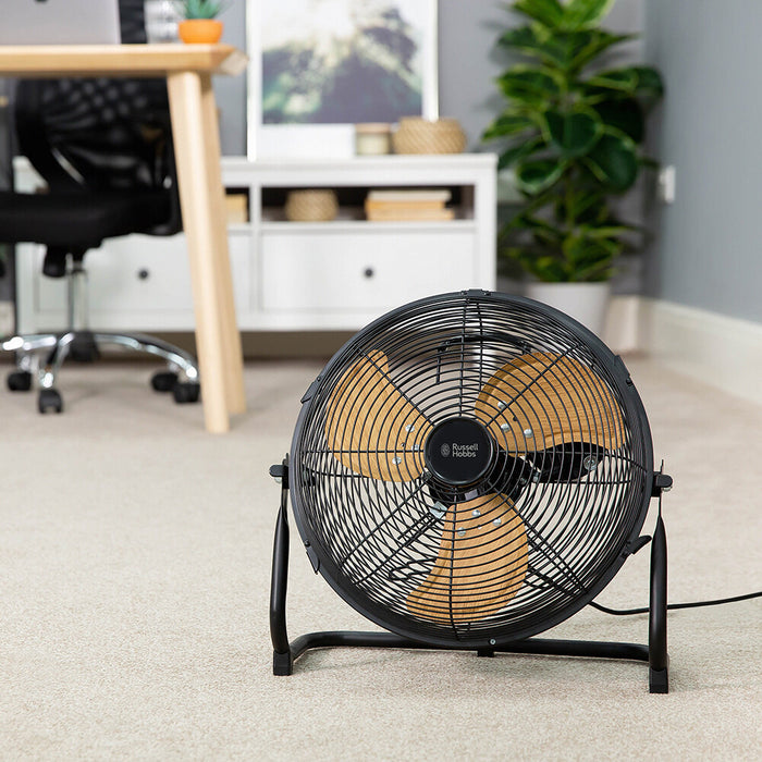 Russell Hobbs RHGF1221WDB 12 High Velocity Floor Fan - Wood & Black