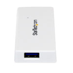 StarTech.com Portable 4 Port SuperSpeed Mini USB 3.0 Hub - White~Portable 4 Port SuperSpeed Mini USB 3.0 Hub - 5Gbps - White