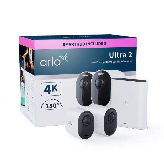 Arlo Ultra 2 Outdoor Security Camera, 2-pack white