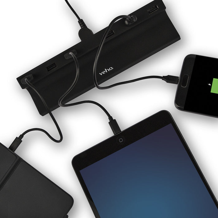 Veho TA-6 Desktop 6 Port USB Charging Hub with 2.4A Output – Black (VAA-016-USB)