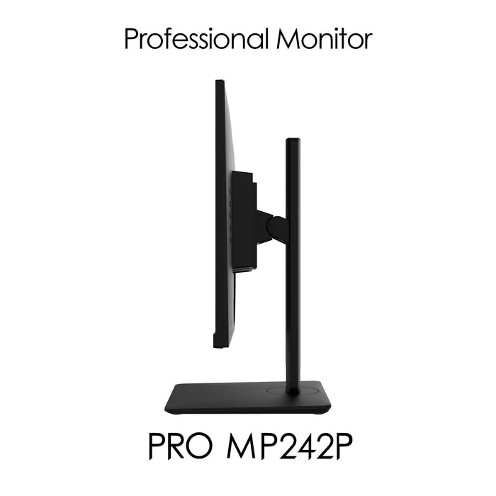 MSI Pro MP242P 23.8 Inch Monitor with Adjustable Stand, Full HD (1920 x 1080), 75Hz, IPS, 5ms, HDMI, VGA, Built-in Speakers, Anti-Glare, Anti-Flicker, Less Blue light, TÜV Certified, VESA, Kensington, Black