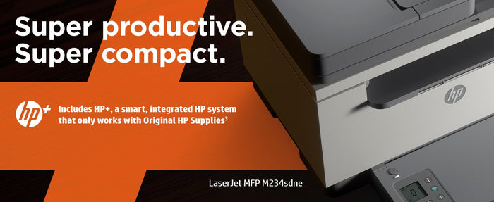 HP LaserJet HP MFP M234sdne Printer, Black and white, Printer for Home and home office, Print, copy, scan, HP+; Scan to email; Scan to PDF