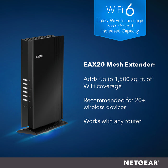 NETGEAR 4PT AX1800 WIFI MESH EXTENDER Network repeater Black 10, 100, 1000 Mbit/s