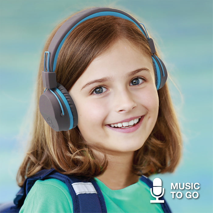 JLab JBuddies Kids Wireless Headphones - Grey/ Blue JLAB