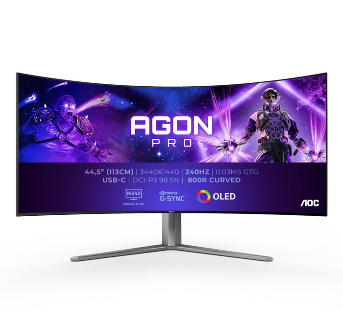 AOC AGON PRO AG456UCZD LED display 114.3 cm (45) 3440 x 1440 pixels Wide Quad HD OLED Black