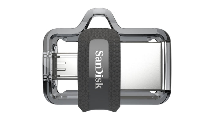 SanDisk Ultra Dual m3.0 USB flash drive 128 GB USB Type-A / Micro-USB 3.2 Gen 1 (3.1 Gen 1) Black, Silver, Transparent