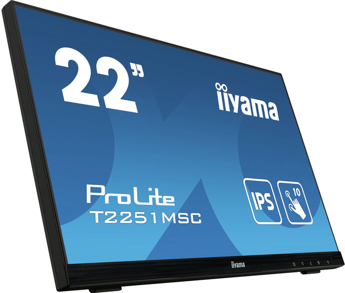 iiyama ProLite T2251MSC-B1 computer monitor 54.6 cm (21.5) 1920 x 1080 pixels Full HD LED Touchscreen Multi-user Black