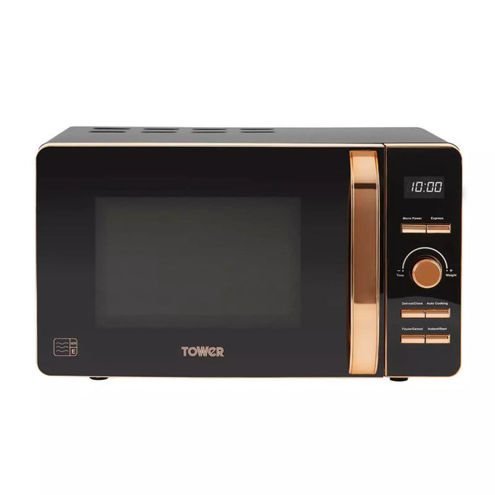Tower T24021 microwave Countertop Solo microwave 20 L 800 W Black, Rose gold Tower
