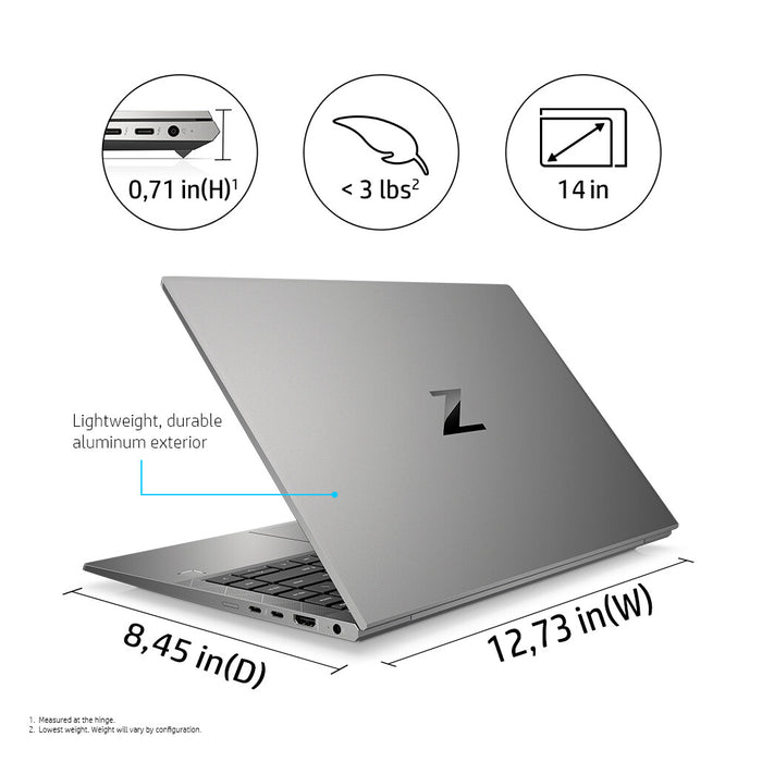 HP ZBook Firefly 14 G8 Mobile workstation 35.6 cm (14) Full HD Intel® Core™ i7 i7-1165G7 16 GB DDR4-SDRAM 1 TB SSD NVIDIA Quadro T500 Wi-Fi 6 (802.11ax) Windows 10 Pro Grey