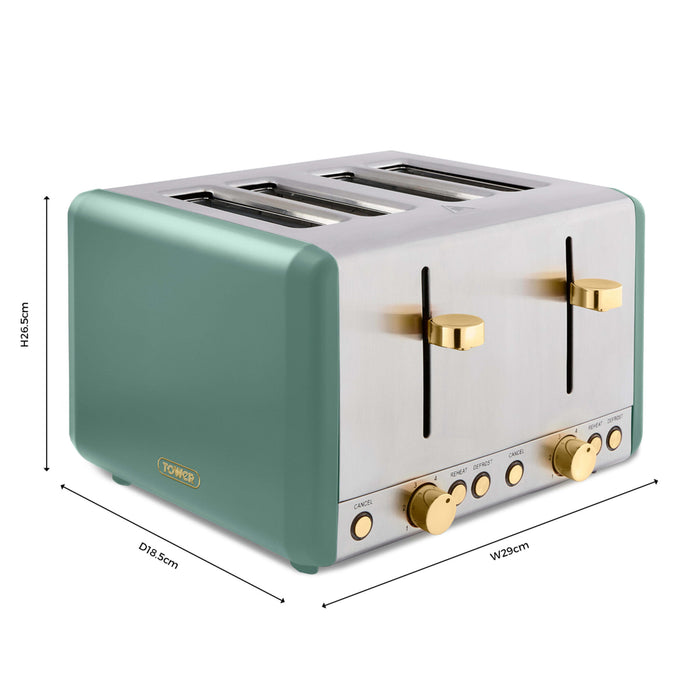 Tower Cavaletto 4 Slice Stainless Steel Toaster