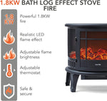 Warmlite 1.8KW Bath Log Effect Stove Fire Heater Warmlite