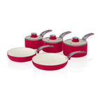 Swan Retro 5 Piece Pan Set Red Swan