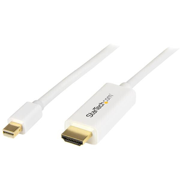 StarTech.com Mini DisplayPort to HDMI Converter Cable - 3 ft (1m) - 4K - White StarTech.com