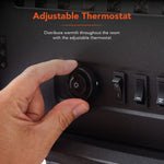 Warmlite 2KW Double Door Portable Electric Fire Stove Heater Black Warmlite
