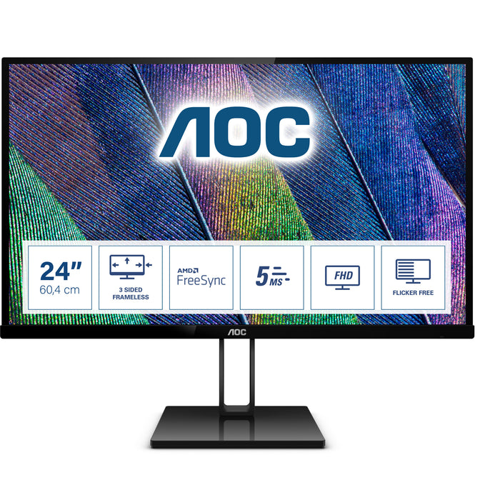 AOC V2 24V2Q computer monitor 60.5 cm (23.8) 1920 x 1080 pixels Full HD LED Black