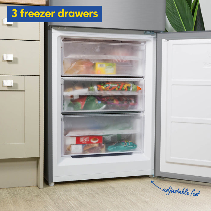 Russell Hobbs RH186FFFF60SS fridge-freezer Freestanding 293 L E Stainless steel
