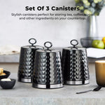 Tower Solitaire Set of 3 Canisters - Black