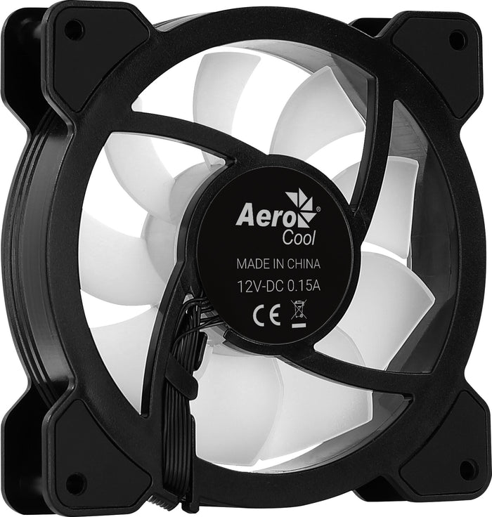 Aerocool MIRAGE12 PC Fan 12cm ARGB 6 Pin Silent Hub Black Aerocool