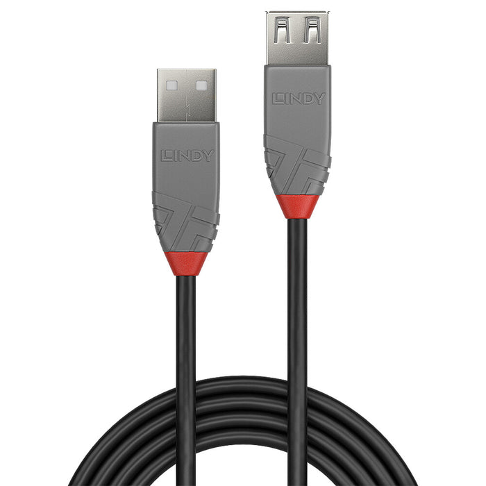 Lindy 2m USB 2.0 Type A Extension Cable, Anthra Line