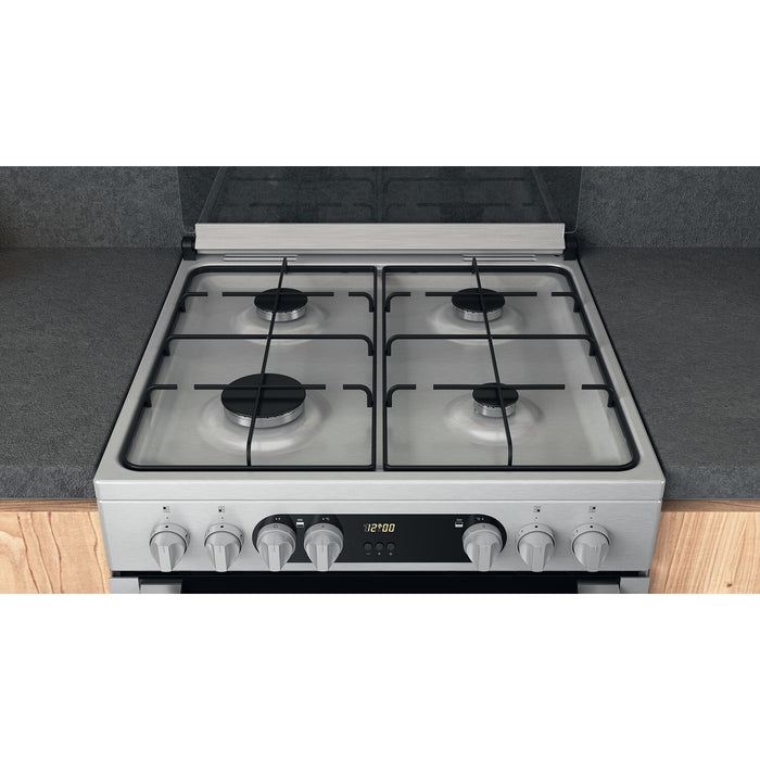 Hotpoint HDM67G9C2CX/U cooker Freestanding cooker Electric Gas Silver A