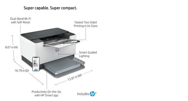 HP LaserJet HP M209dwe Printer, Black and white, Printer for Small office, Print, Wireless; HP+; HP Instant Ink eligible; Two-sided printing; JetIntelligence cartridge