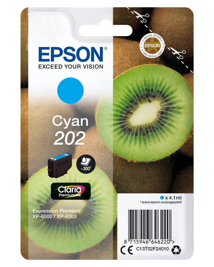 Epson Kiwi Singlepack Cyan 202 Claria Premium Ink Epson