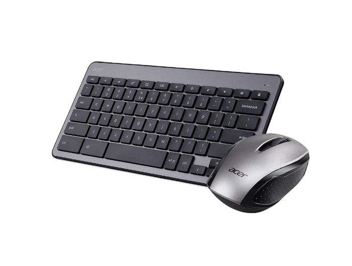 Acer Chrome Wireless Keyboard and Mouse Silver Acer