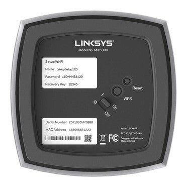 Linksys MX5300-UK wireless router Gigabit Ethernet Tri-band (2.4 GHz / 5 GHz / 5 GHz) White