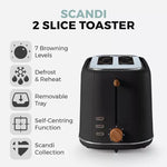 Tower Scandi 2 Slice 7 2 slice(s) 800 W Black Tower