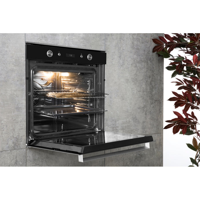 Hotpoint SI6 864 SH IX oven 73 L A+ Black, Stainless steel