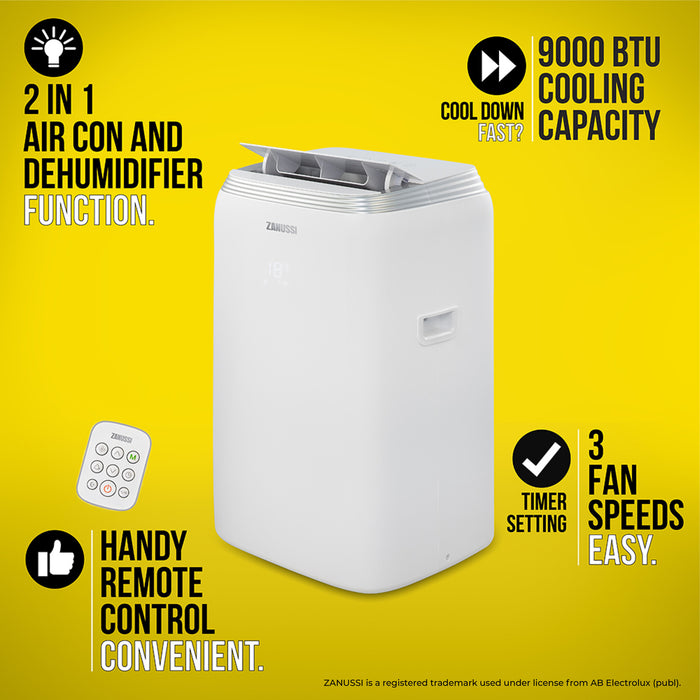 Zanussi ZPAC9002 portable air conditioner 1.1 L 65 dB White