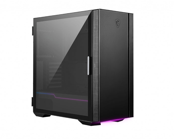 MSI MPG QUIETUDE 100S Mid Tower Silent Computer Case Black, 1x 120mm Fan, Fan Controller, USB Type-C, Sound dampening foam, ARGB light strip, Tempered Glass, Center, E-ATX, ATX, mATX, mini-ITX MSI