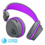 JLab JBuddies Kids Wireless Headphones - Grey/ Purple JLAB