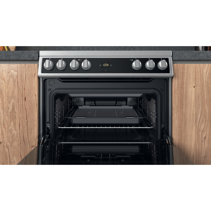 Hotpoint HDT67V9H2CX/UK Freestanding cooker Ceramic Silver