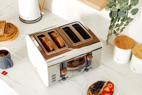 Swan ST14620WHTN toaster 6 4 slice(s) 1500 W Stainless steel, White