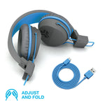 JLab JBuddies Kids Wireless Headphones - Grey/ Blue JLAB