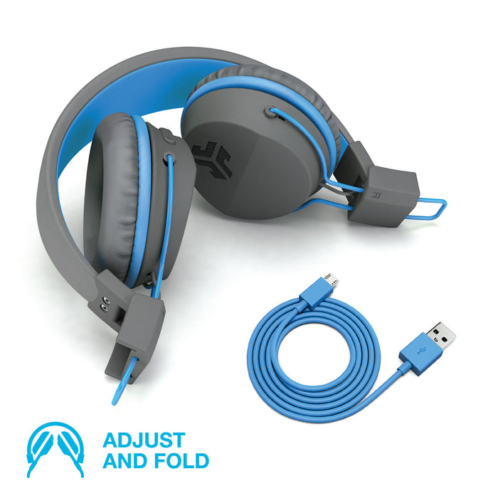 JLab JBuddies Kids Wireless Headphones - Grey/ Blue JLAB