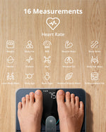 Eufy Smart Scale P2 Pro, Digital Bathroom Scale, Wi - Fi, Bluetooth, IPX5 Waterproof, ITO, 3D Model, 16 Measurements include Weight, Heart Rate, Body Fat, BMI, Muscle Mass, and Bone Mass