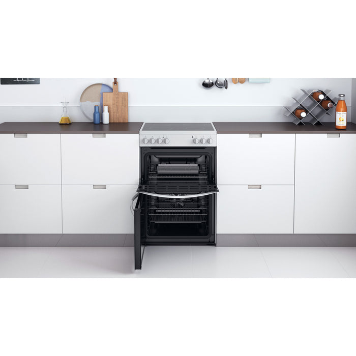 Indesit ID67V9KMW/UK cooker Freestanding cooker Electric Ceramic White