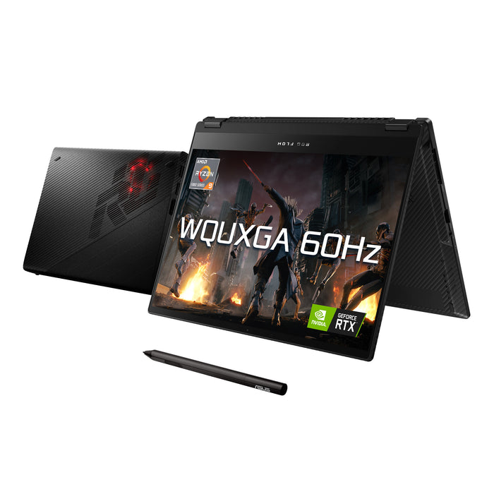 ASUS ROG Flow X13 GV301QE-K5121R Hybrid (2-in-1) 34 cm (13.4) Touchscreen WQUXGA AMD Ryzen™ 9 5980HS 16 GB LPDDR4x-SDRAM 1 TB SSD NVIDIA GeForce RTX 3050 Ti Wi-Fi 6 (802.11ax) Windows 10 Pro Black