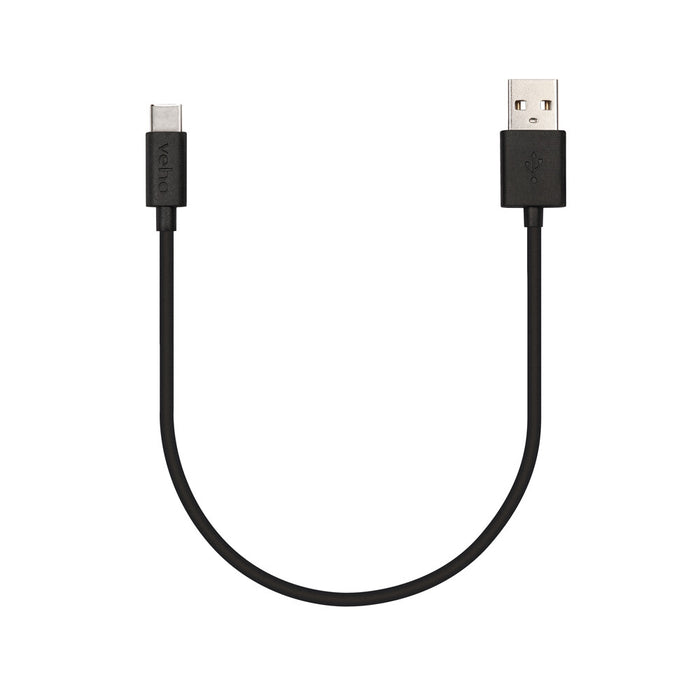 Veho Pebble USB-A to USB-C Universal Charge and Sync 0.2m/0.7ft Cable – Black (VCL-002-C-20CM) Veho