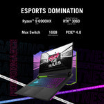 ASUS ROG Strix G15 G513RM-HQ071W AMD Ryzen™ 7 6800H Laptop 39.6 cm (15.6) Wide Quad HD 16 GB DDR5-SDRAM 1 TB SSD NVIDIA GeForce RTX 3060 Wi-Fi 6E (802.11ax) Windows 11 Home Black, Grey