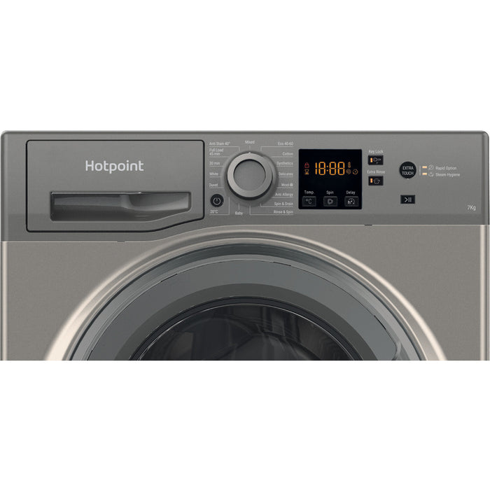 Hotpoint NSWM 743U GG UK N washing machine Front-load 7 kg 1400 RPM Graphite