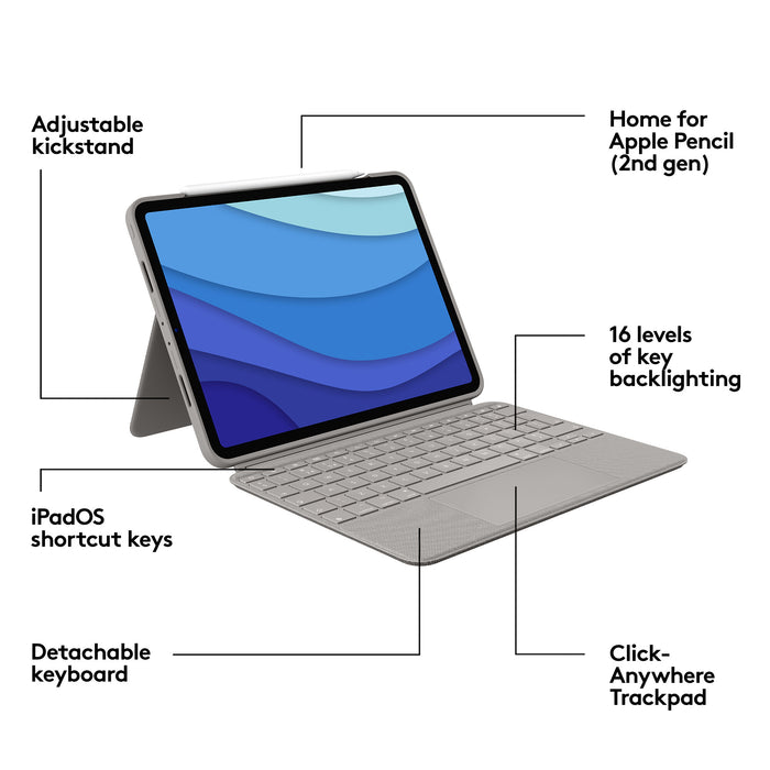 Logitech Combo Touch for iPad Pro 11-inch (1st, 2nd, 3rd and 4th gen)