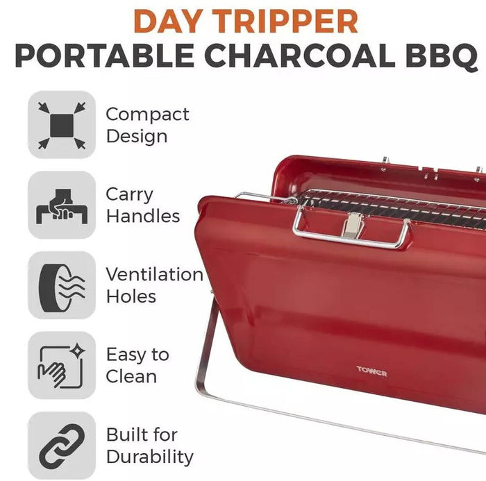 Tower T978516RED outdoor barbecue/grill Charcoal + Firewood Red Tower