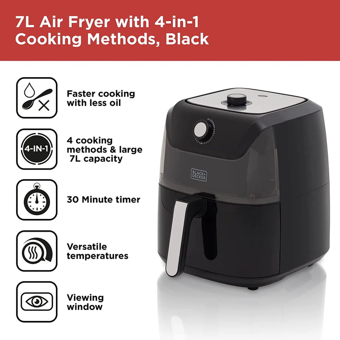 Black and Decker 7L Manual Air Fryer BLACK+DECKER