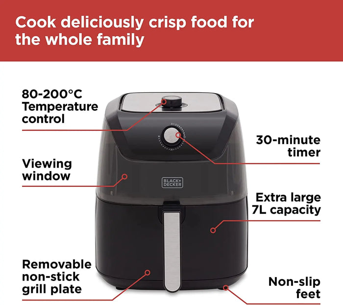 Black and Decker 7L Manual Air Fryer - Comet